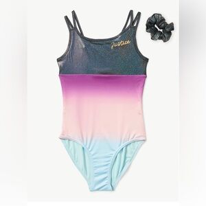 Justice Girls Ombre Macrame Back Dance and Gymnastics Leotard     Sizes XS-XL